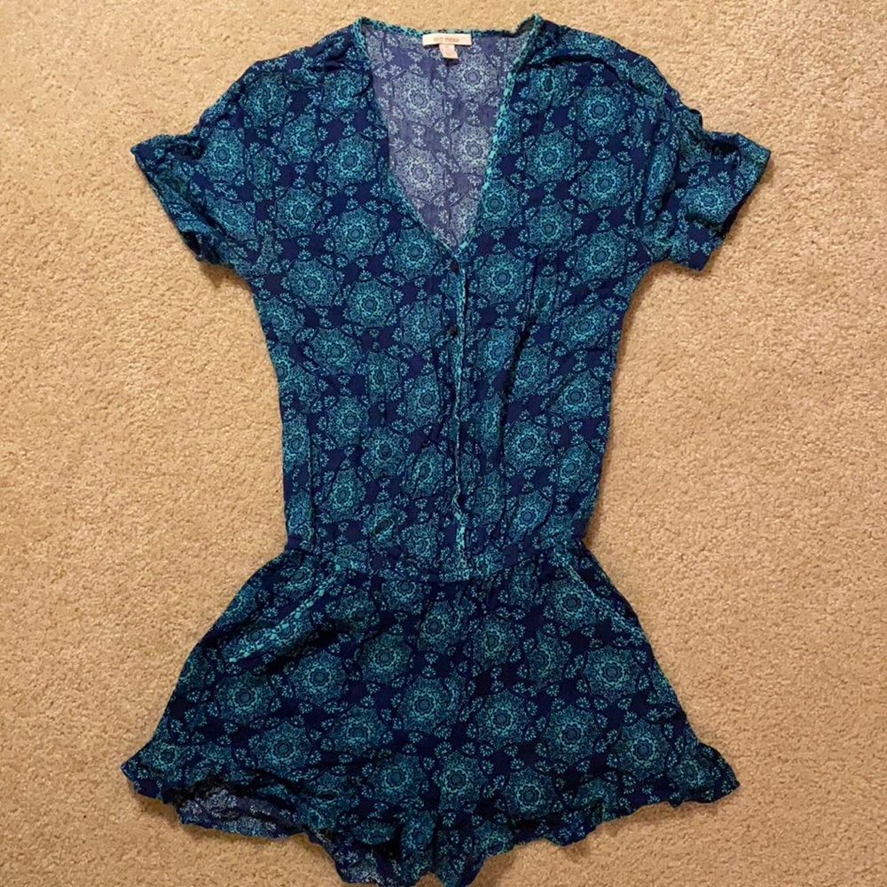 Ella moss blue printed romper